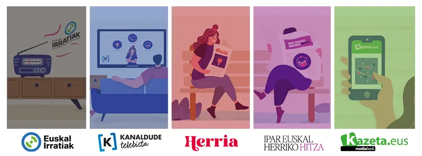 5 médias Pays basque Nord + logos