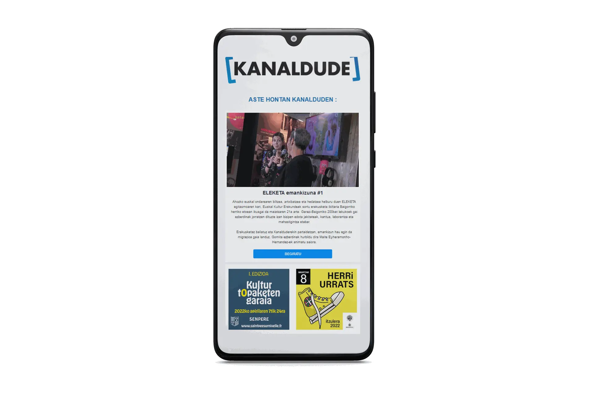 Image de banner dans la newsletter de Kanaldude (Mairie de St Pée + Herri Urrats))