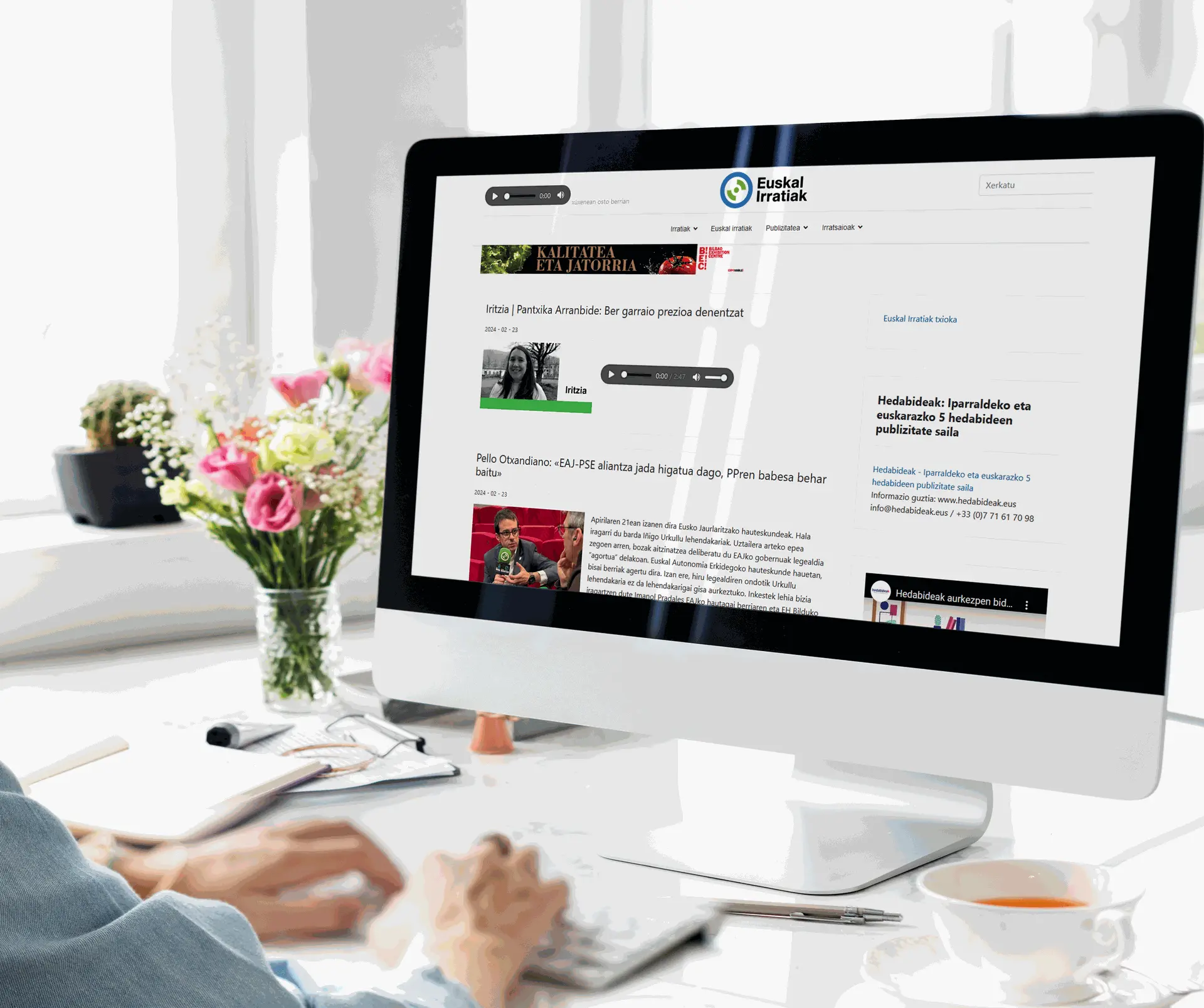 Mégabanner sur le site d'Euskal Irratiak