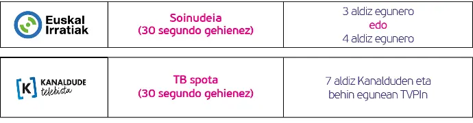 Ikus-entzunezko publizitate eskaintzaren edukia