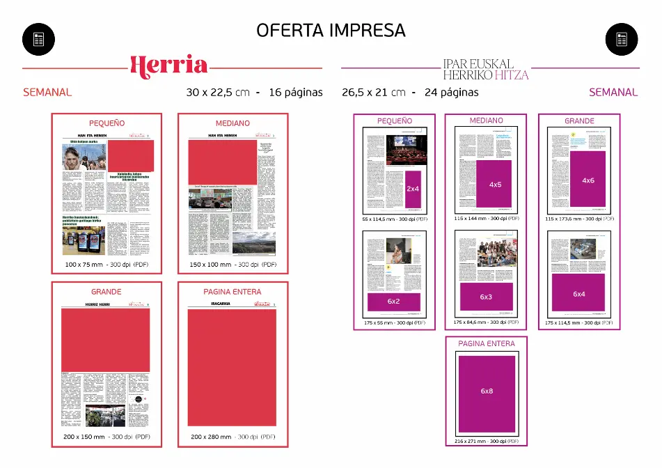 Oferta de publicidad impresa