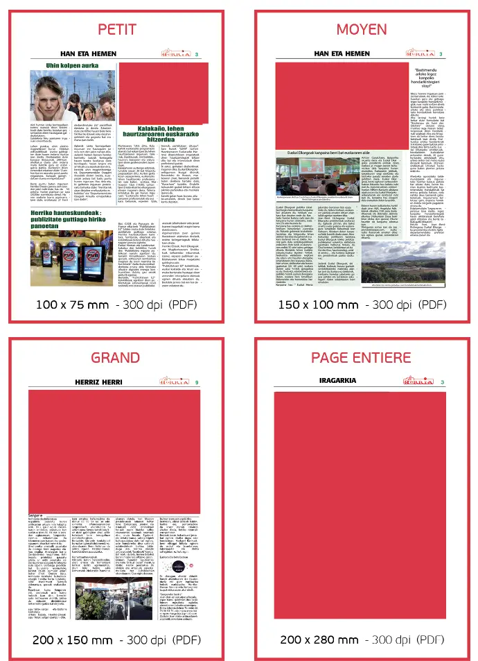 Offre d publicité hebdo Herria